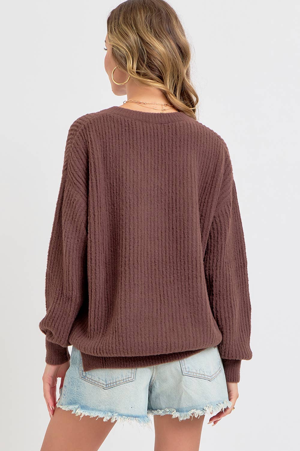 EVERYDAY CASUAL SWEATER: Brown / Contemporary / M