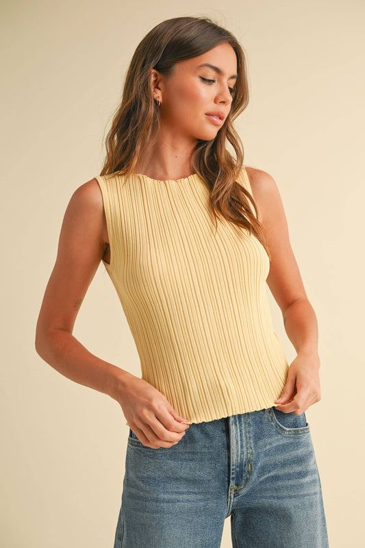 VISCOSE RIBBED KNITTED TOP