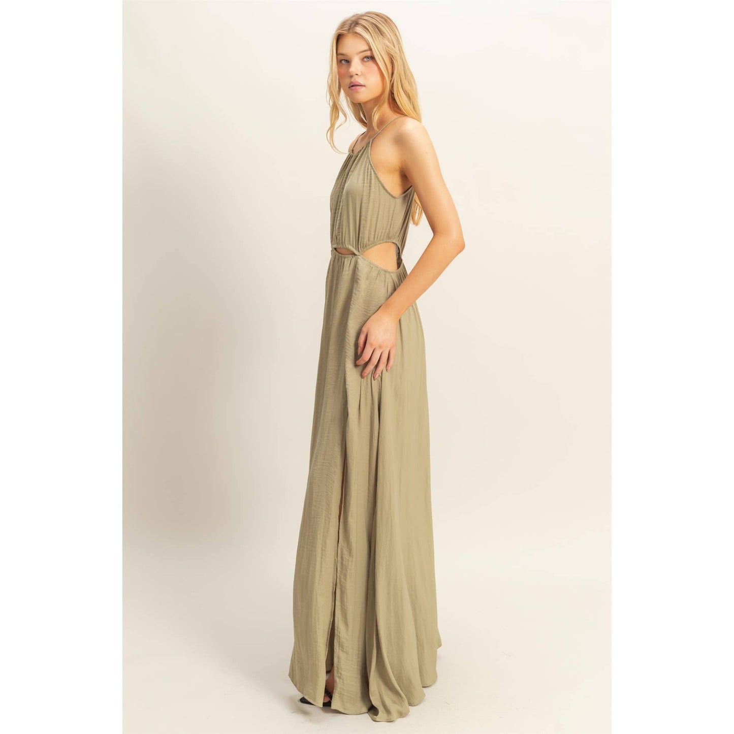 Cutout Side Slit Maxi Dress