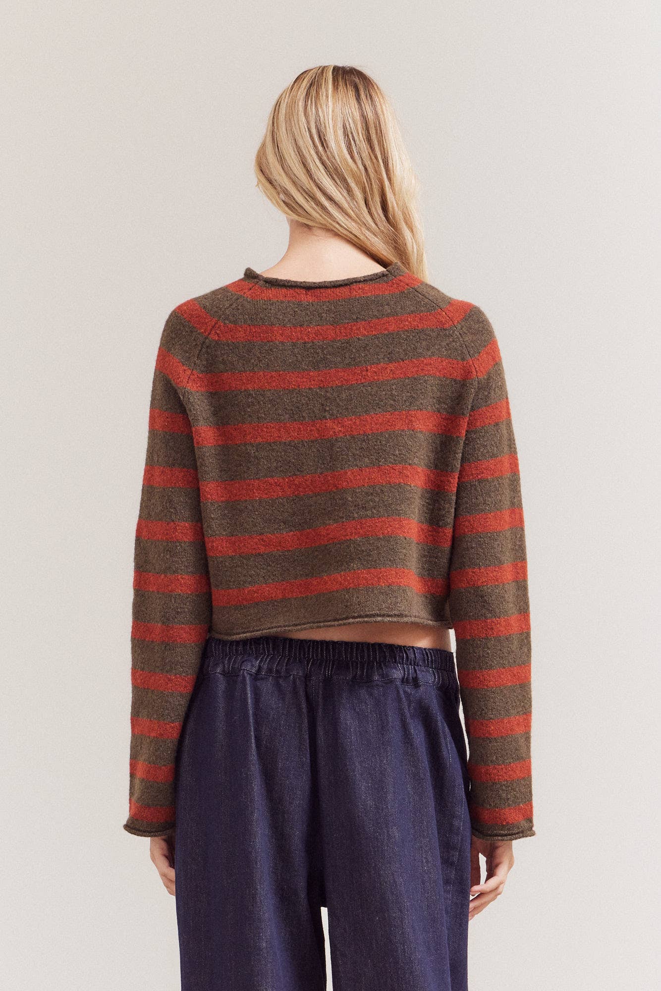 Striped Mock Neck Sweater