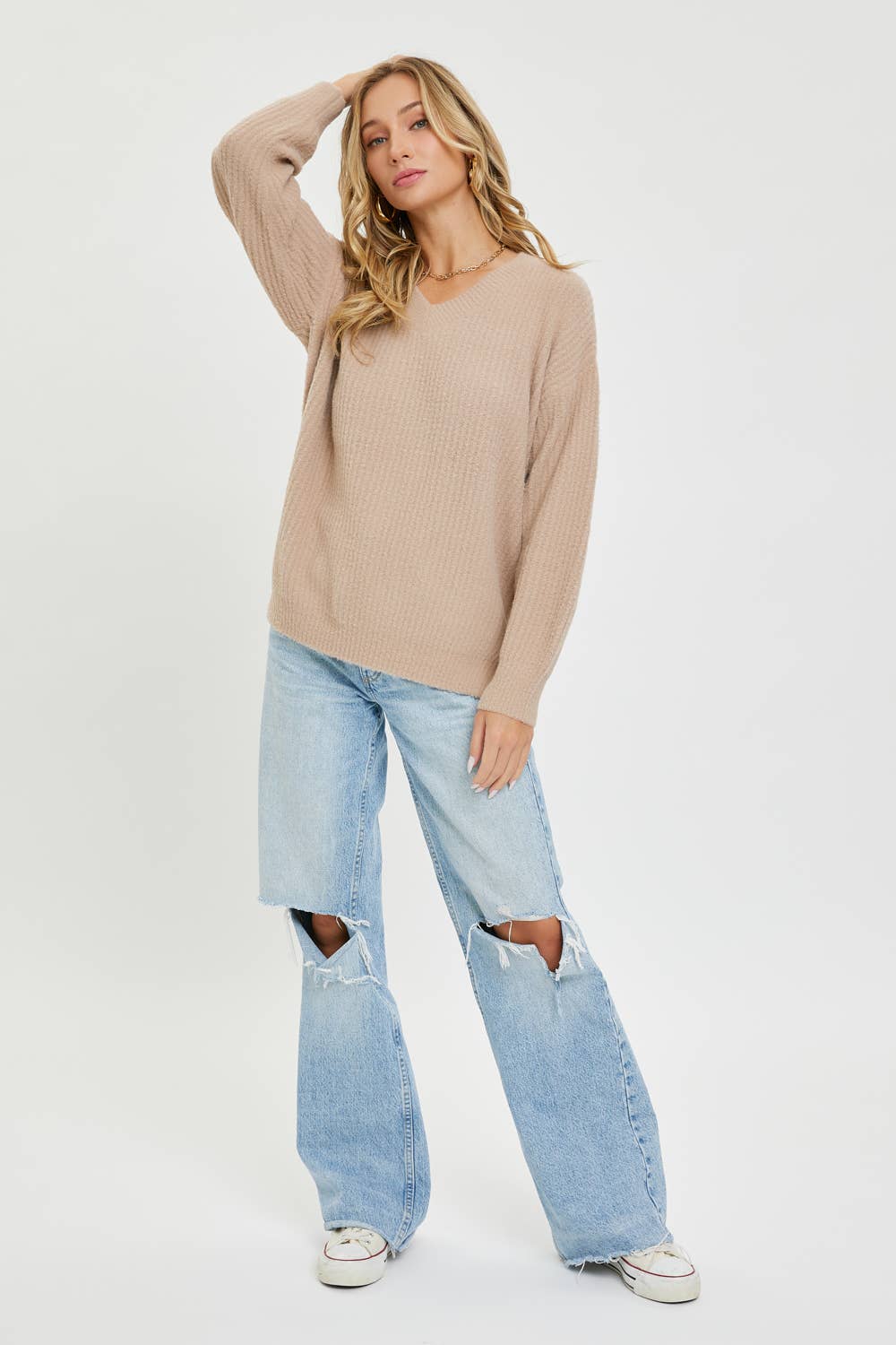 EVERYDAY CASUAL SWEATER: Brown / Contemporary / S