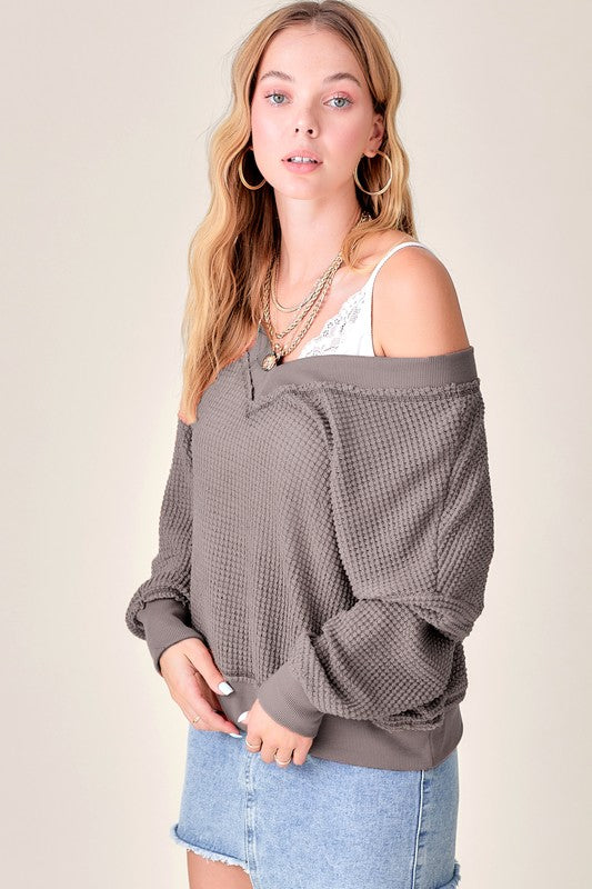 Holly Waffle Top