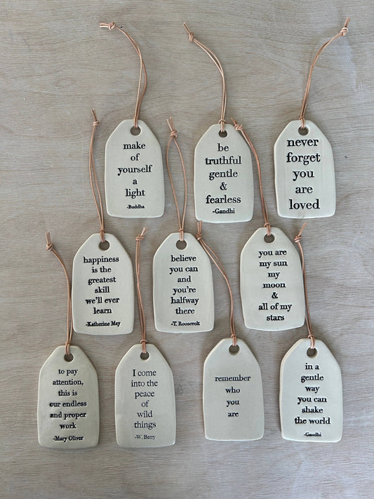 Happiness Is the Greatest Skill Ceramic Quote Tag