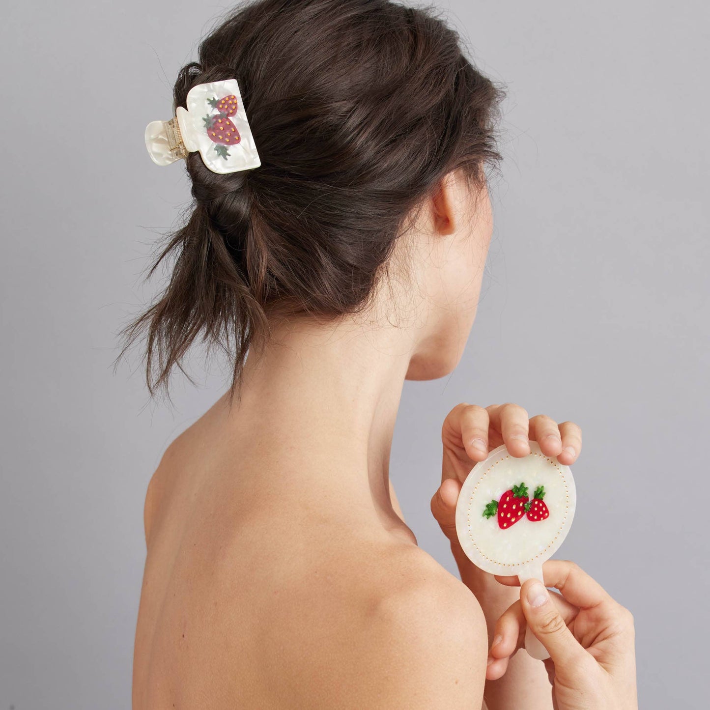 Eco Strawberry Handmade Claw Clip