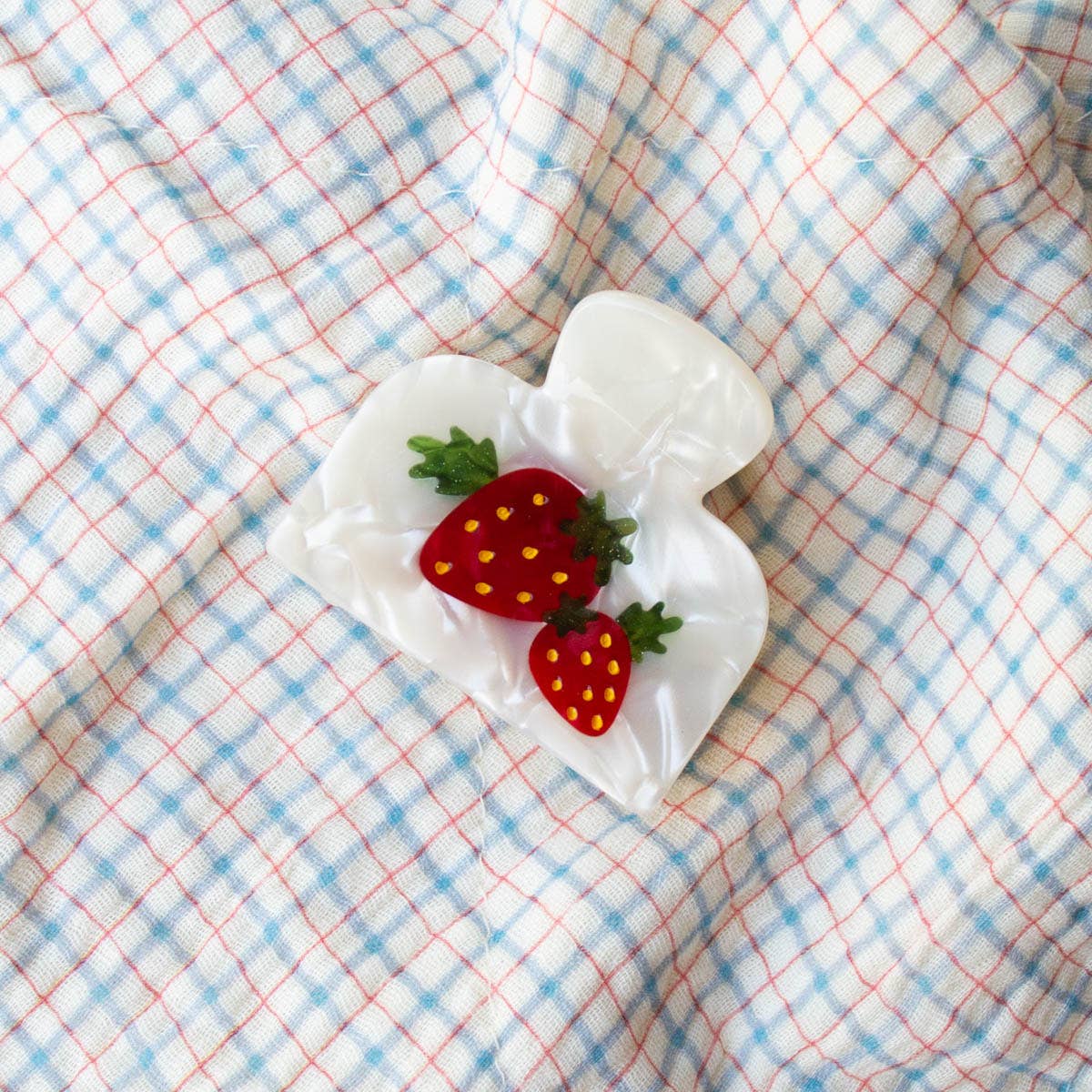 Eco Strawberry Handmade Claw Clip