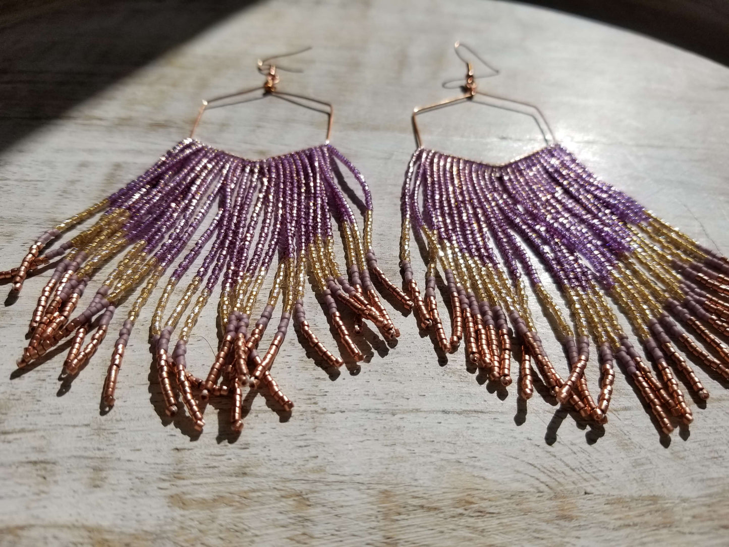 Twilight Large Beaded Fringe Shoulder Duster Earrings