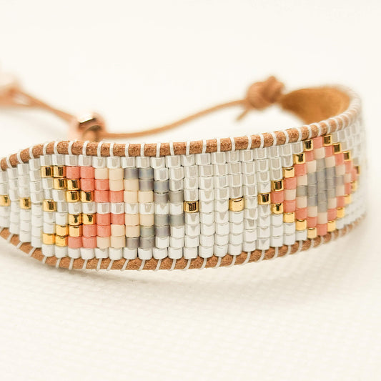 coral sands flight of courage pearl beaded bracelet side view