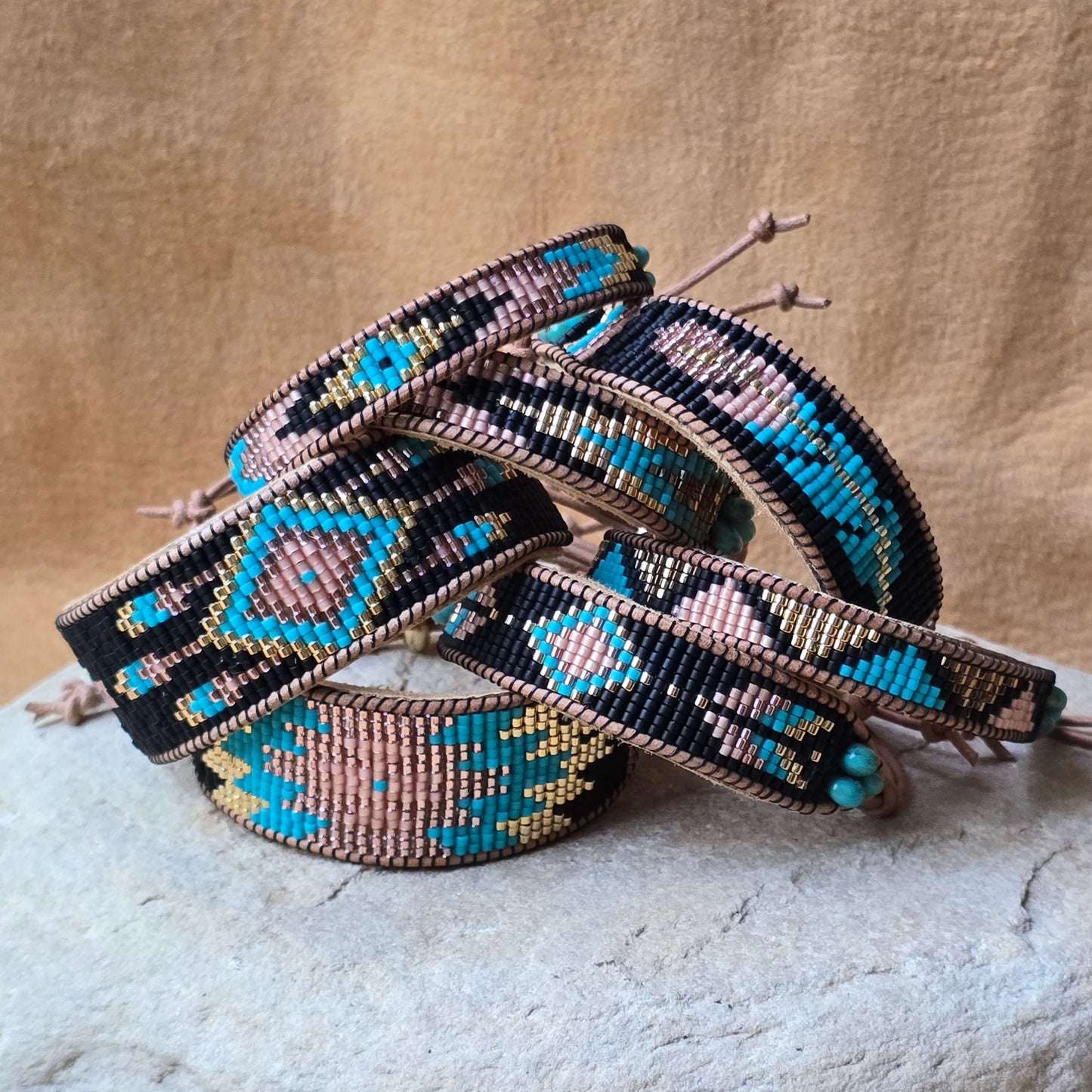 Echoed Truth Trinity Turquoise Small Beaded Cuff Bracelet