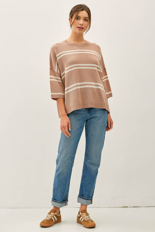 Essential Drop Shoulder Striped Sweater