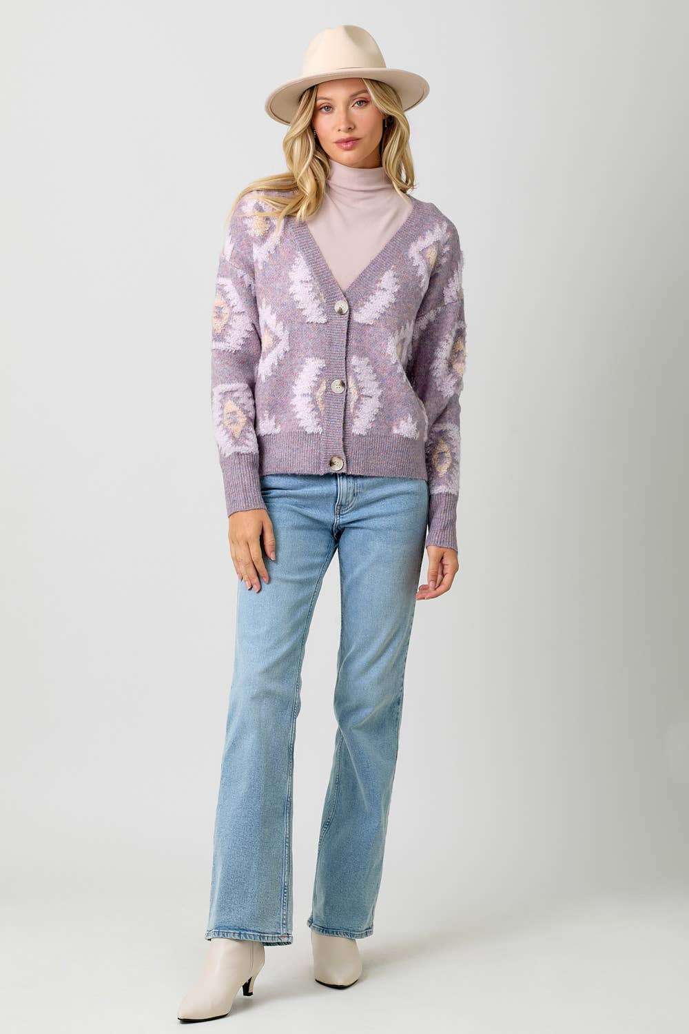 Aztec Pattern Button Down Cardigan