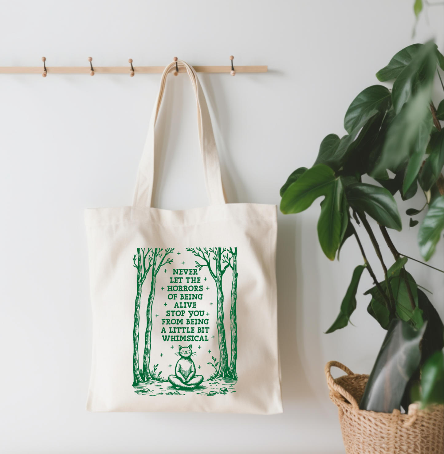 A Whimsical Little Cat Canvas Tote Bag
