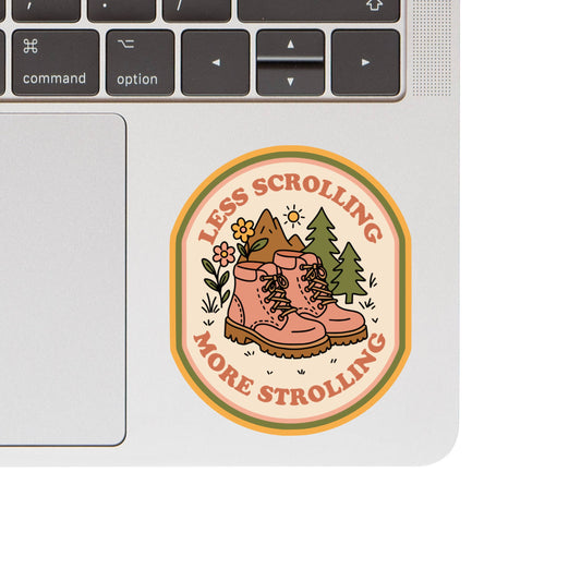 Less Scrolling More Strolling Sticker