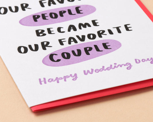 Letterpress Wedding Card—Favorite Couple (Friends, Modern)