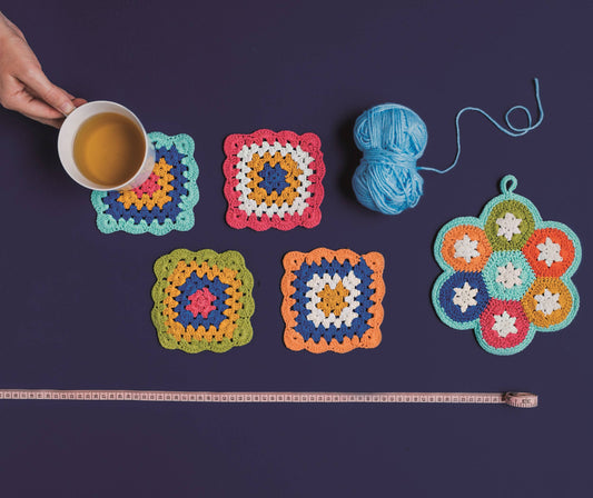 Loop de loop Crochet Coasters Set of 4