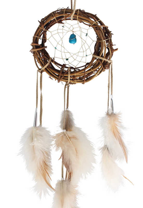 6" Twig Dream Catcher with Turquoise Stones