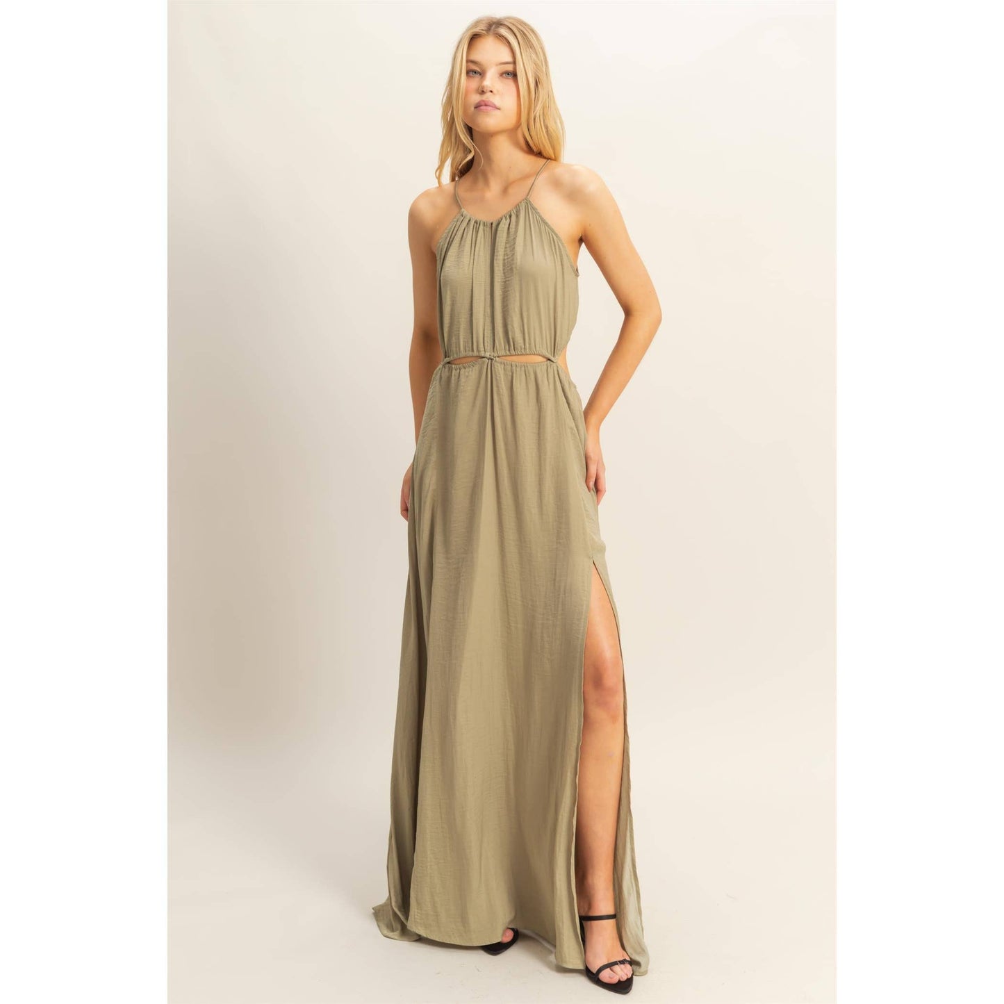Cutout Side Slit Maxi Dress