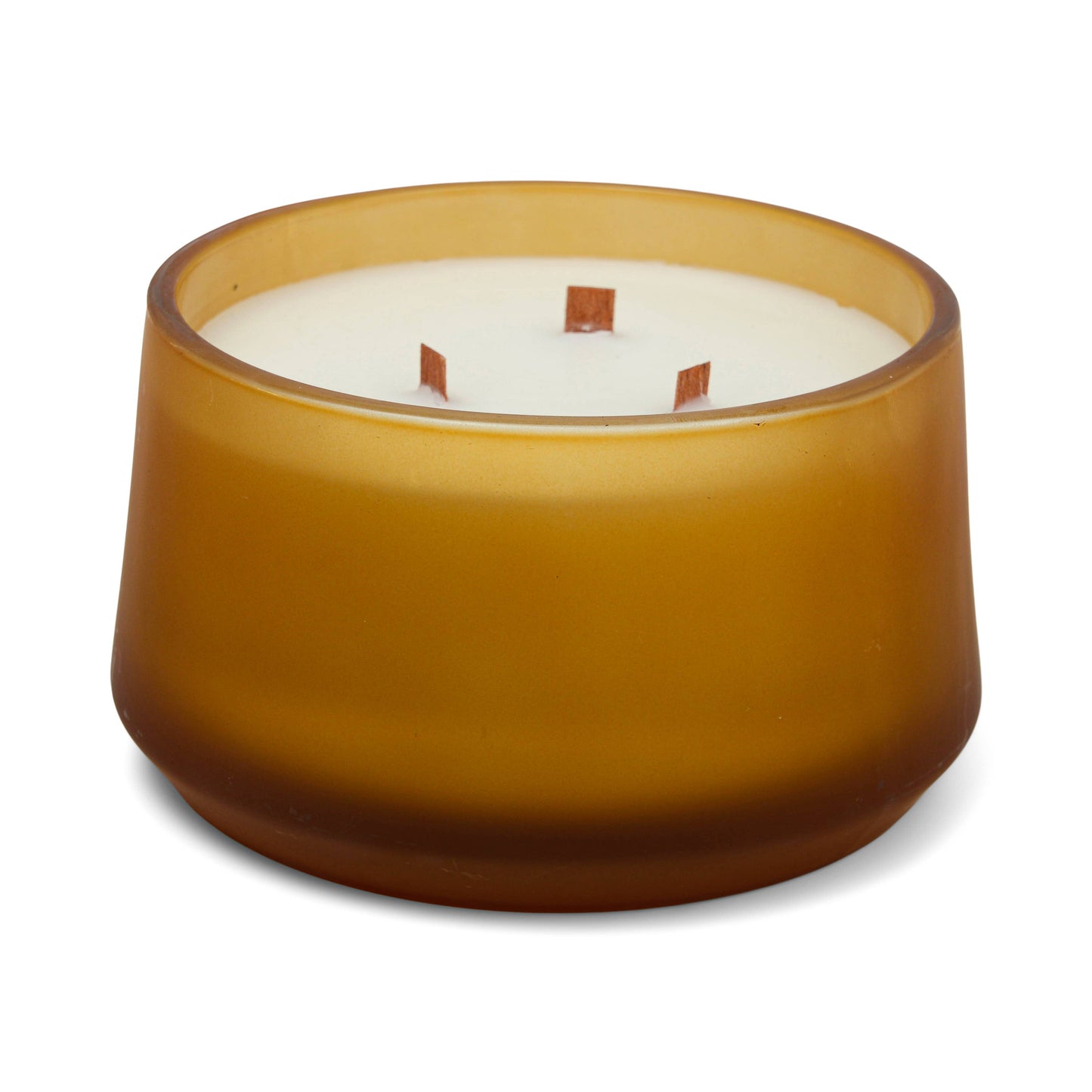 18 Oz 3 Wick Frosted Soft Amber Glass: Hemp + Suede