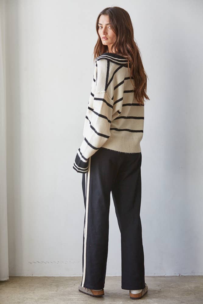 The Weekend Stripe Polo Sweater