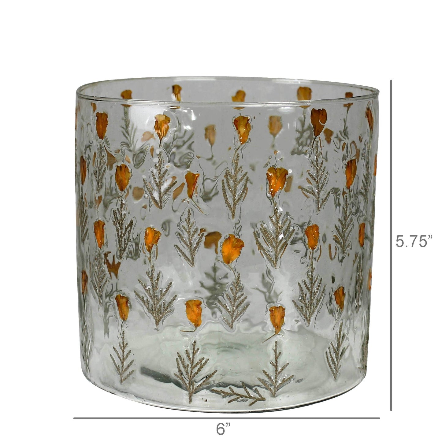 Tiny Flower Hurricane, Glass - Med