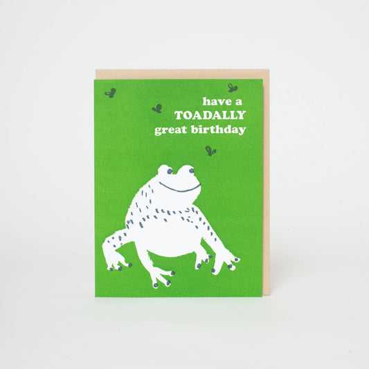 Toad Birthday Punny Letterpress Greeting Card by Egg Press