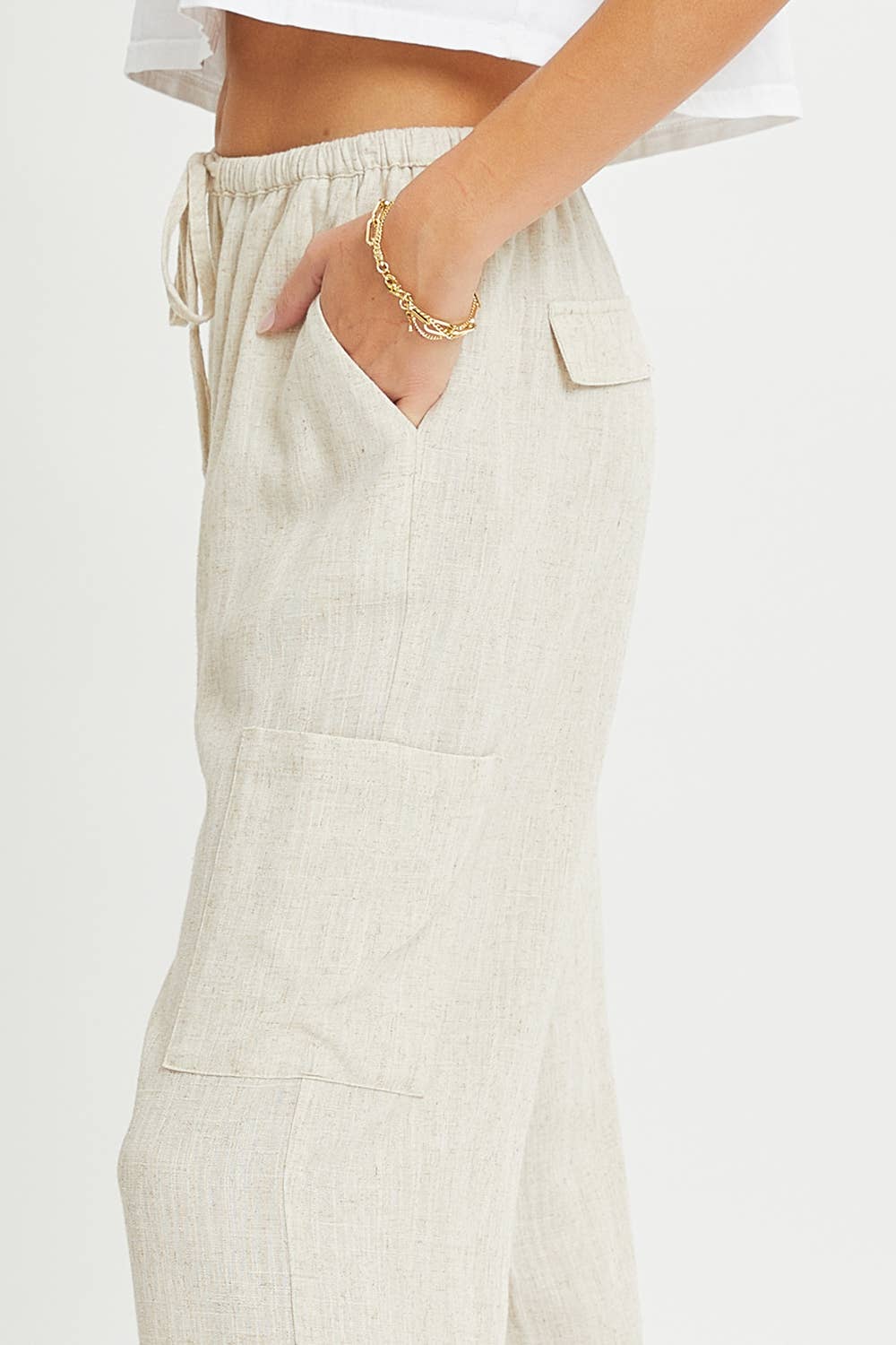 Effortless Linen Blend Pull On Pants