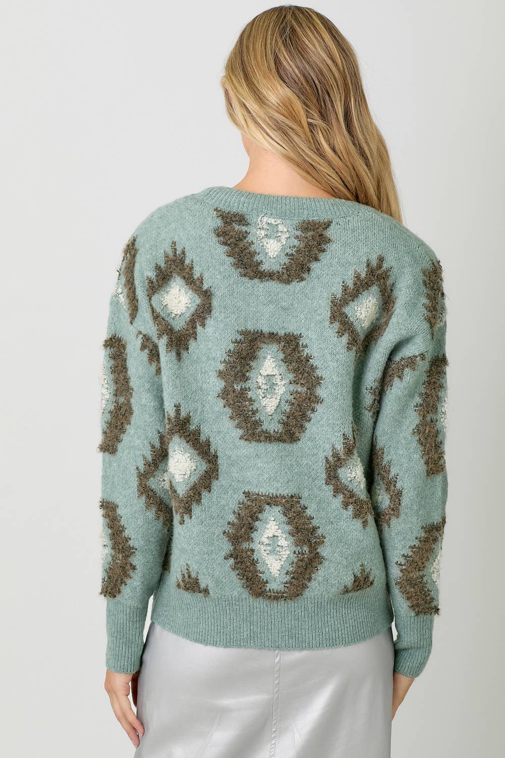 Aztec Pattern Button Down Cardigan