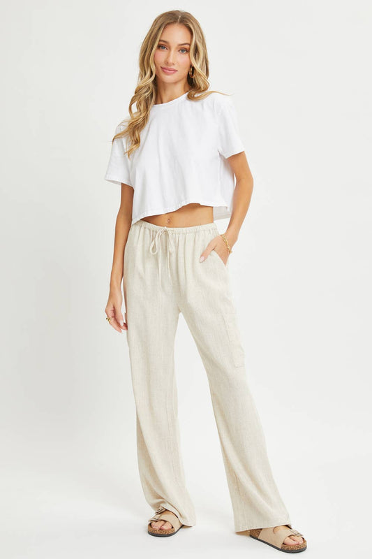 Effortless Linen Blend Pull On Pants