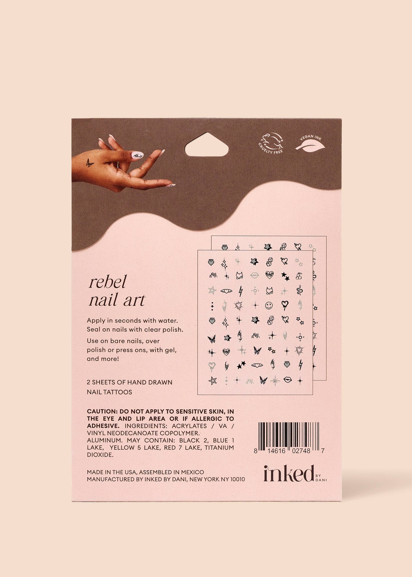 Rebel Nail Art Temporary Tattoo Pack