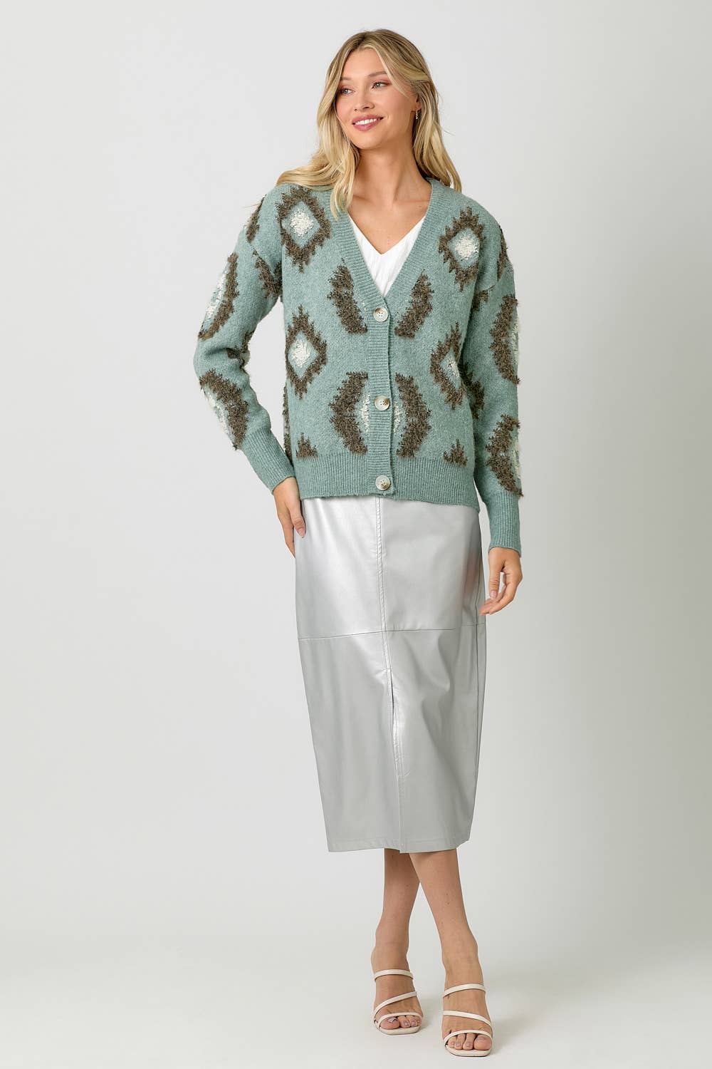 Aztec Pattern Button Down Cardigan