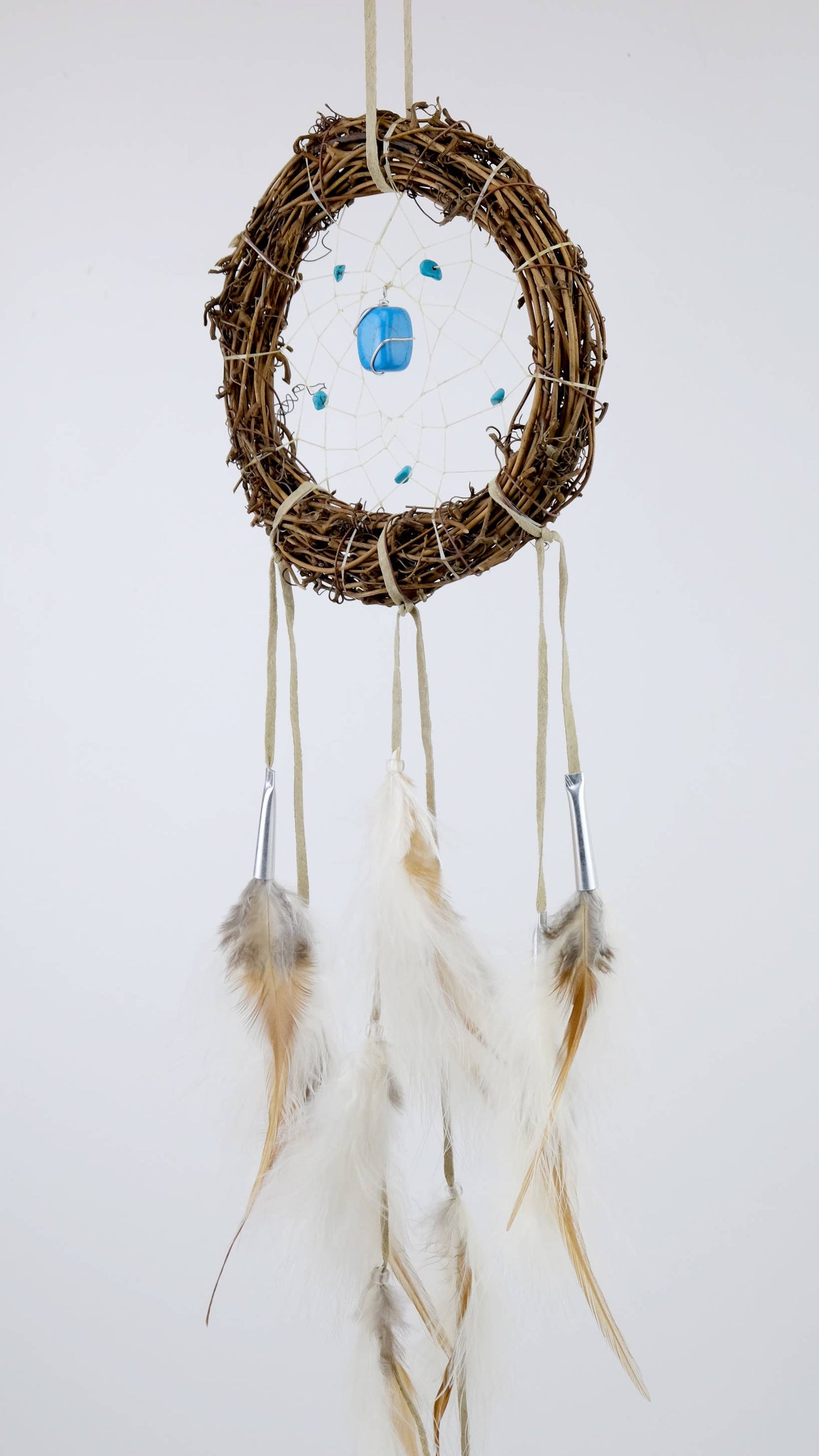 6" Twig Dream Catcher with Turquoise Stones