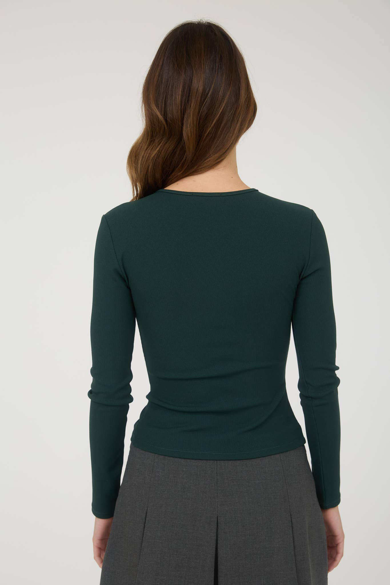 Ribbed Long Sleeve Button Down Knit Top