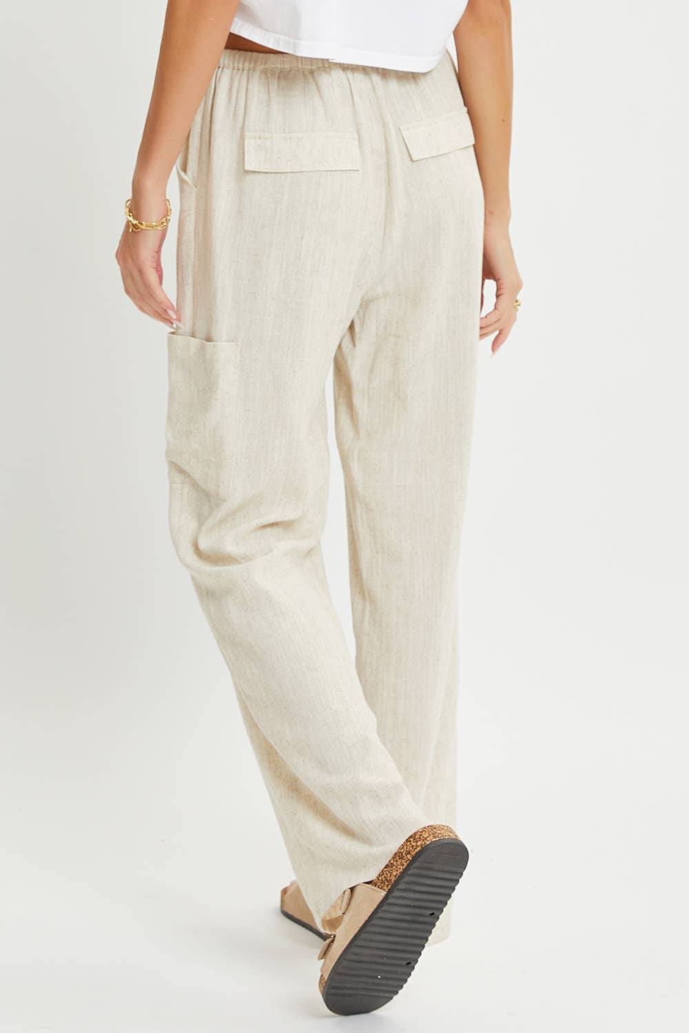 Effortless Linen Blend Pull On Pants