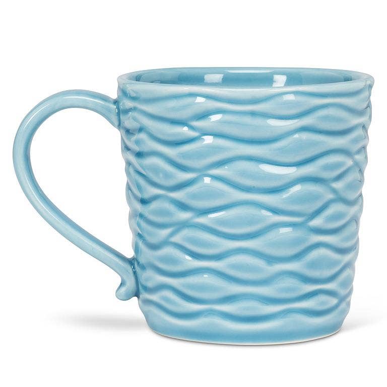 Wavy Blue Mug with Loon
