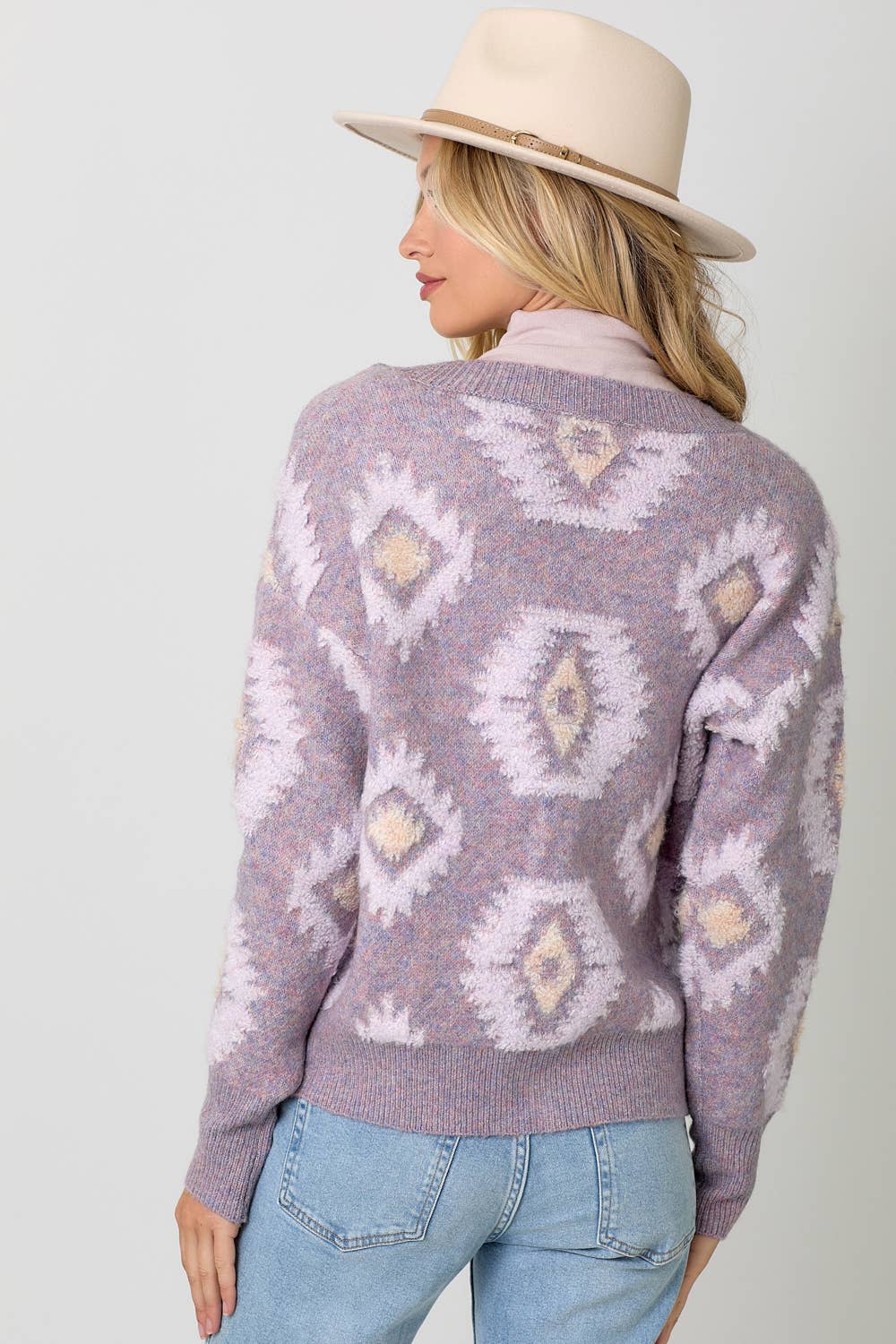 Aztec Pattern Button Down Cardigan