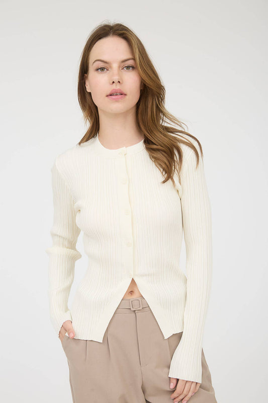 Essential Button Down Split Hem Shirt