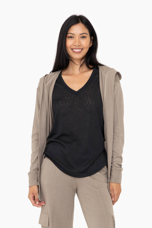 Organic Cotton Blend Wrap Cardigan