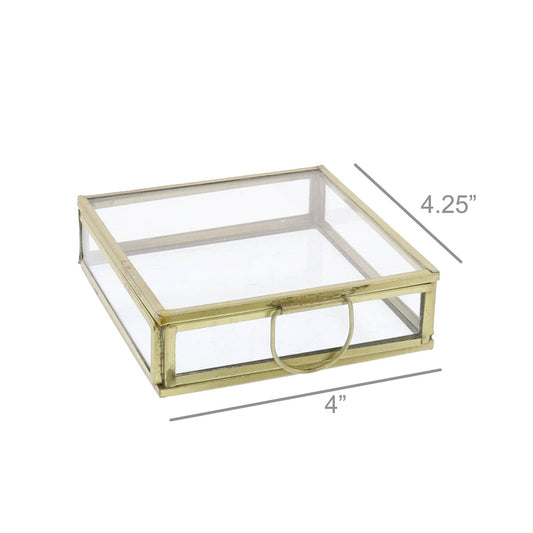 Monroe Flat Square Box - Petite - Brass