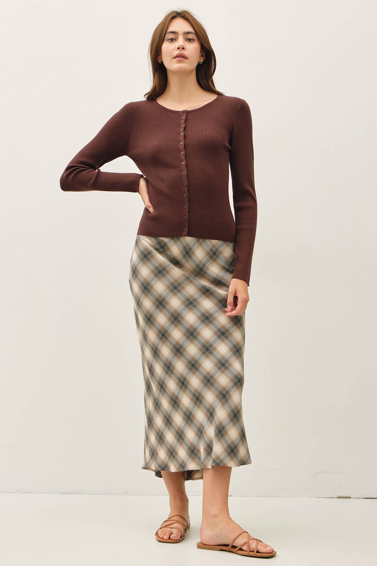 Essential Ribbed Button Up Top