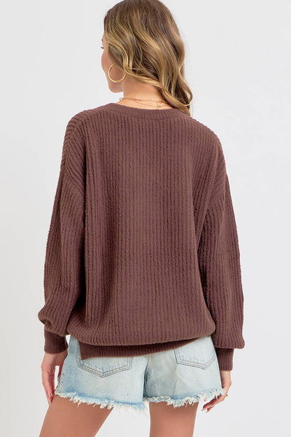 EVERYDAY CASUAL  SWEATER: Brown / Contemporary / S