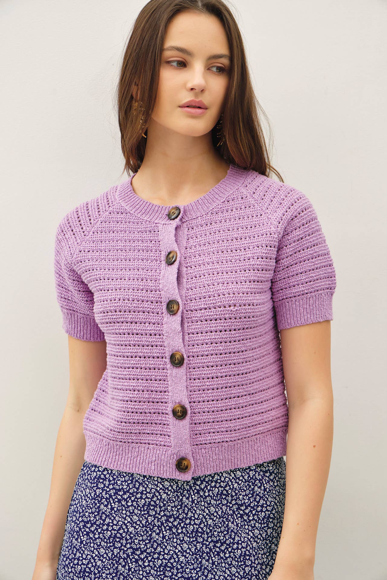 Short Sleeve Crochet Cardigan