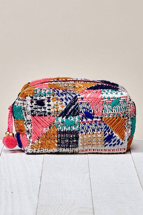 Multi Beaded and Embroidered Makeup Bag