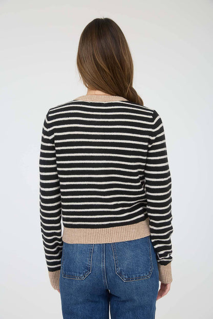 Contrast Striped Cardigan