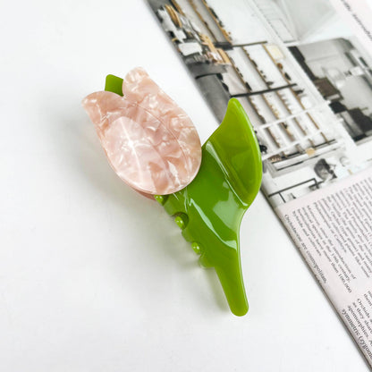 Acetate tulip claw clip flower hair clips