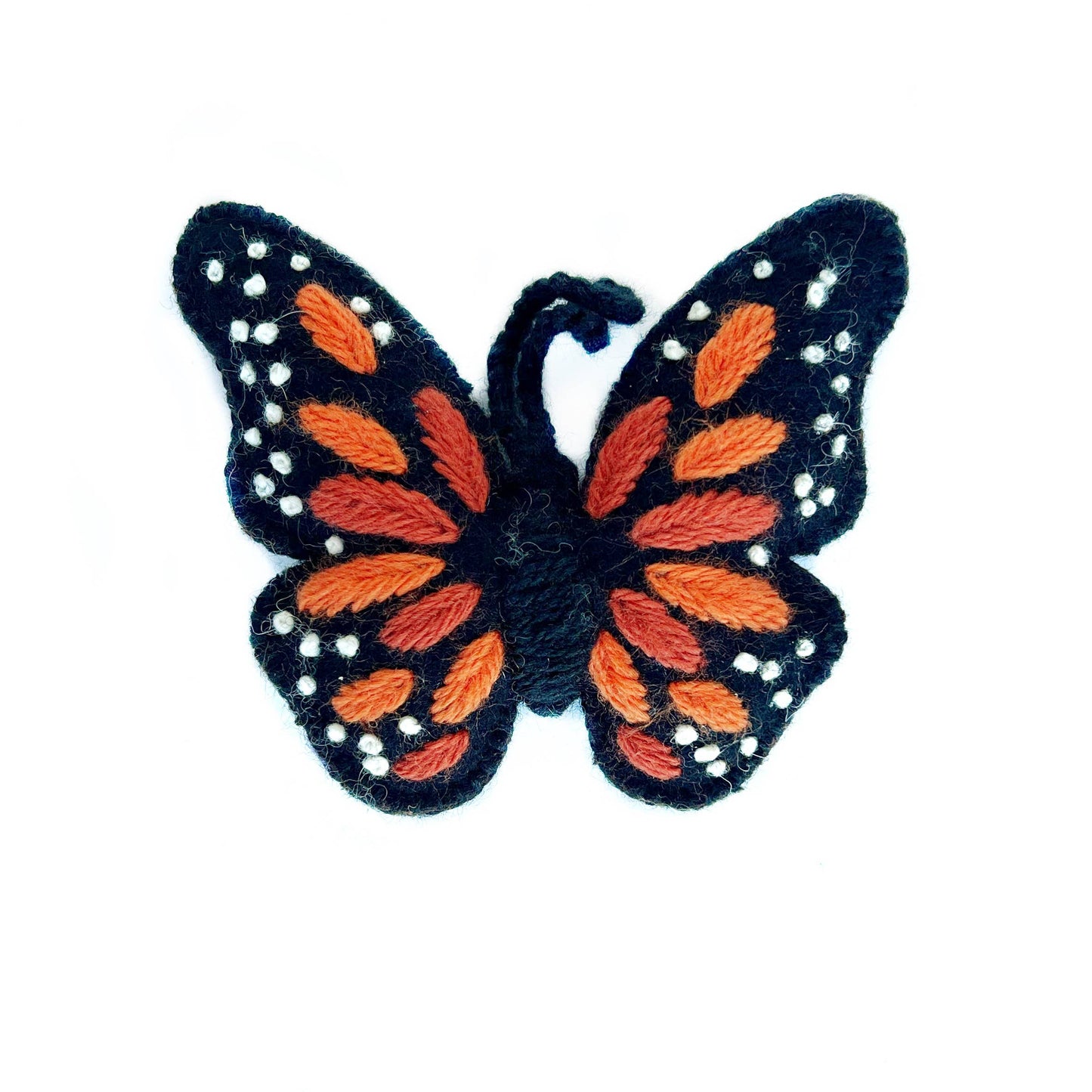 Monarch Butterfly Embroidered Ornament