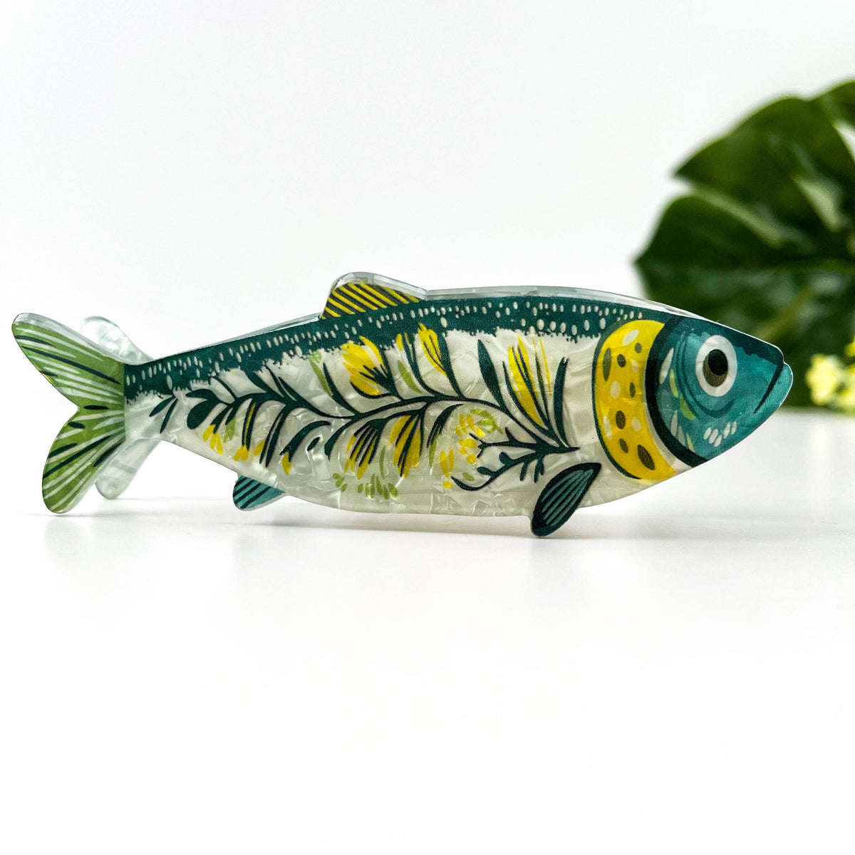 Green Sardine Hair Clip