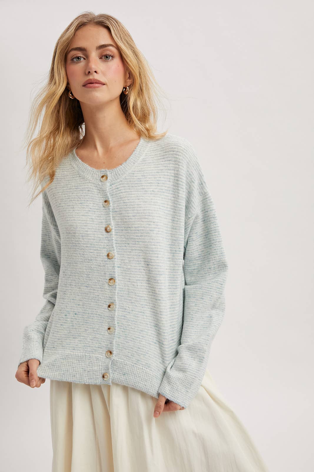 Sally Striped Button Up Sweater