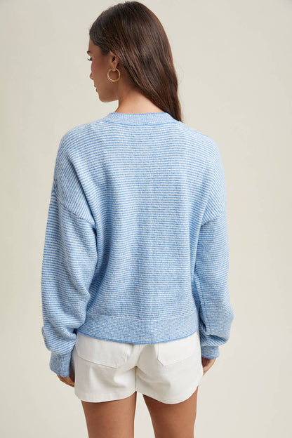 Sally Striped Button Up Sweater