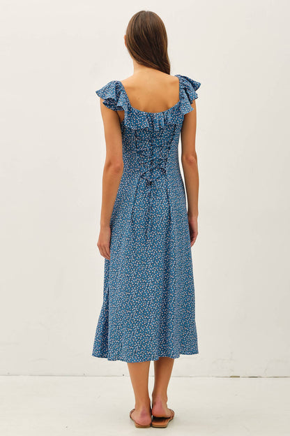 Ditsy Print Midi Dress