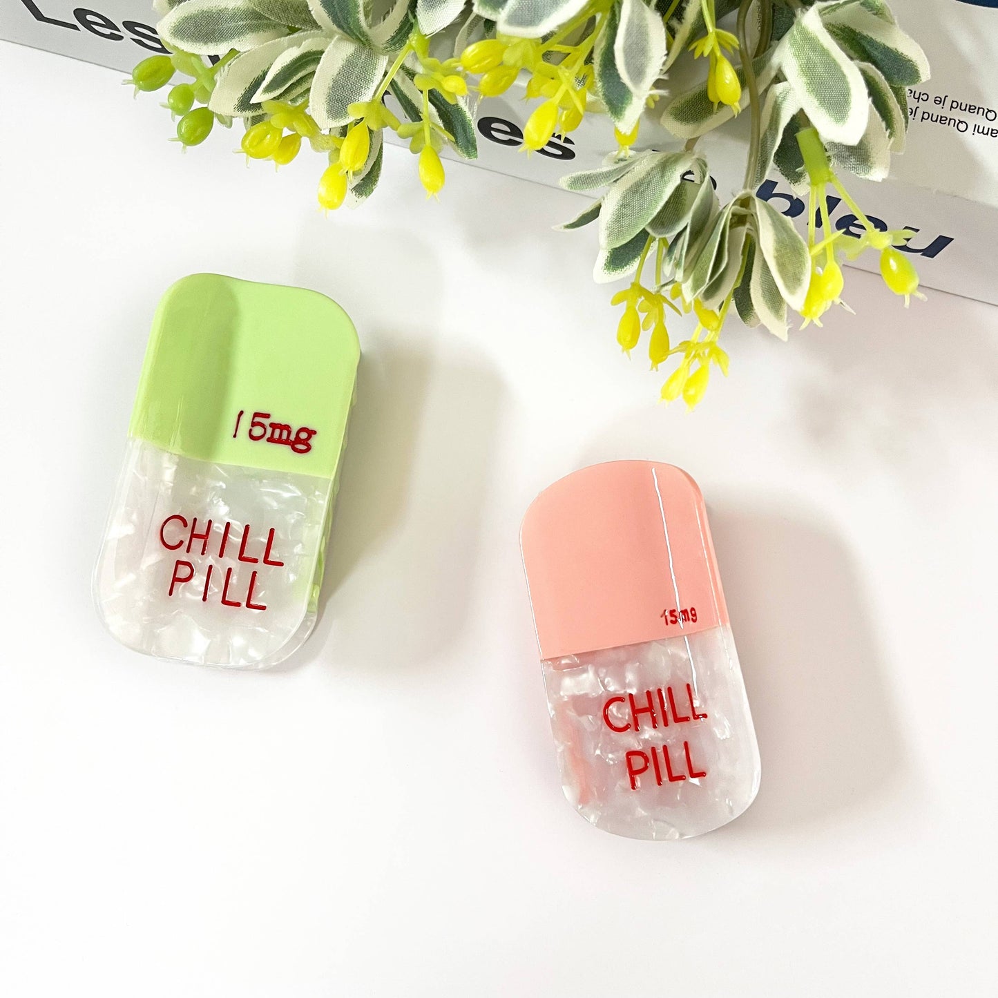 Acetate Pill Hair Clips