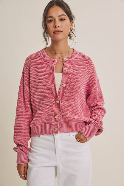 Mineral Waffle Cardigan